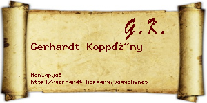 Gerhardt Koppány névjegykártya